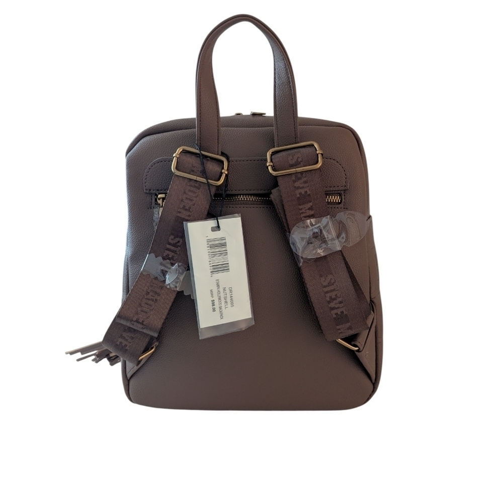 Steve Madden Chocolate Brown Backpack with Fringe - Picture 8 of 13